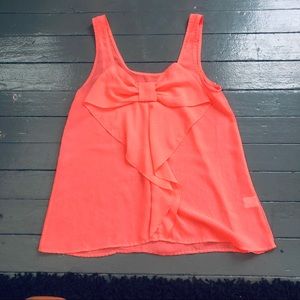 Neon pink Bow tie Tank